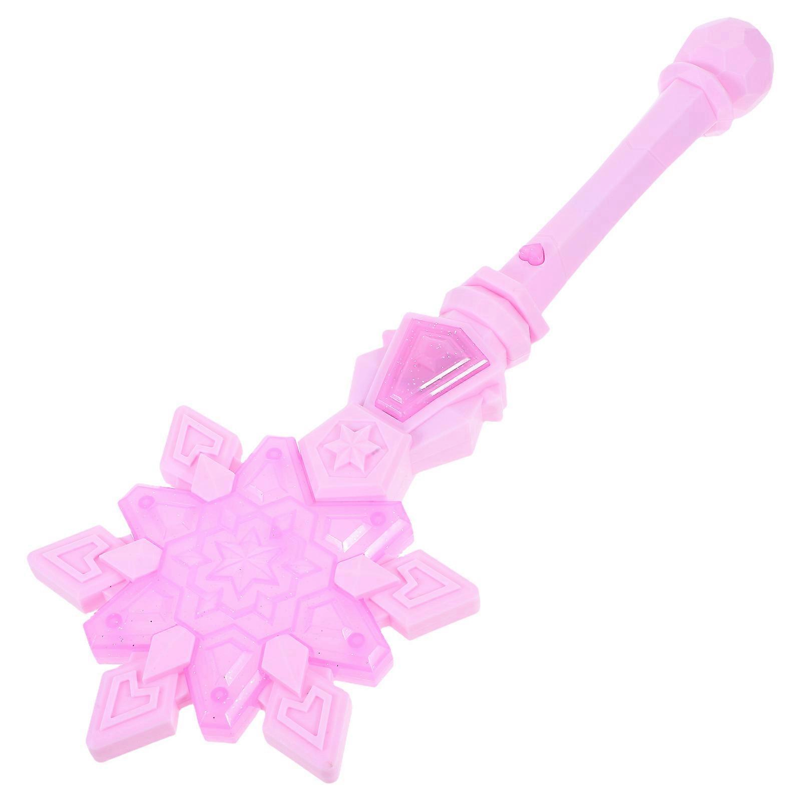 Snowflake Fairy Stick Party Favor Pink Plastic Battery Operated for Costume Parties 1Set