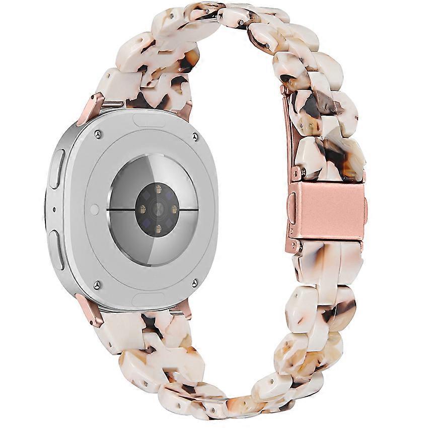 Watch Strap Diamond-Pattern Resin Watch Band for Samsung Watch8/ 8Classic (Nougat Strap Only)