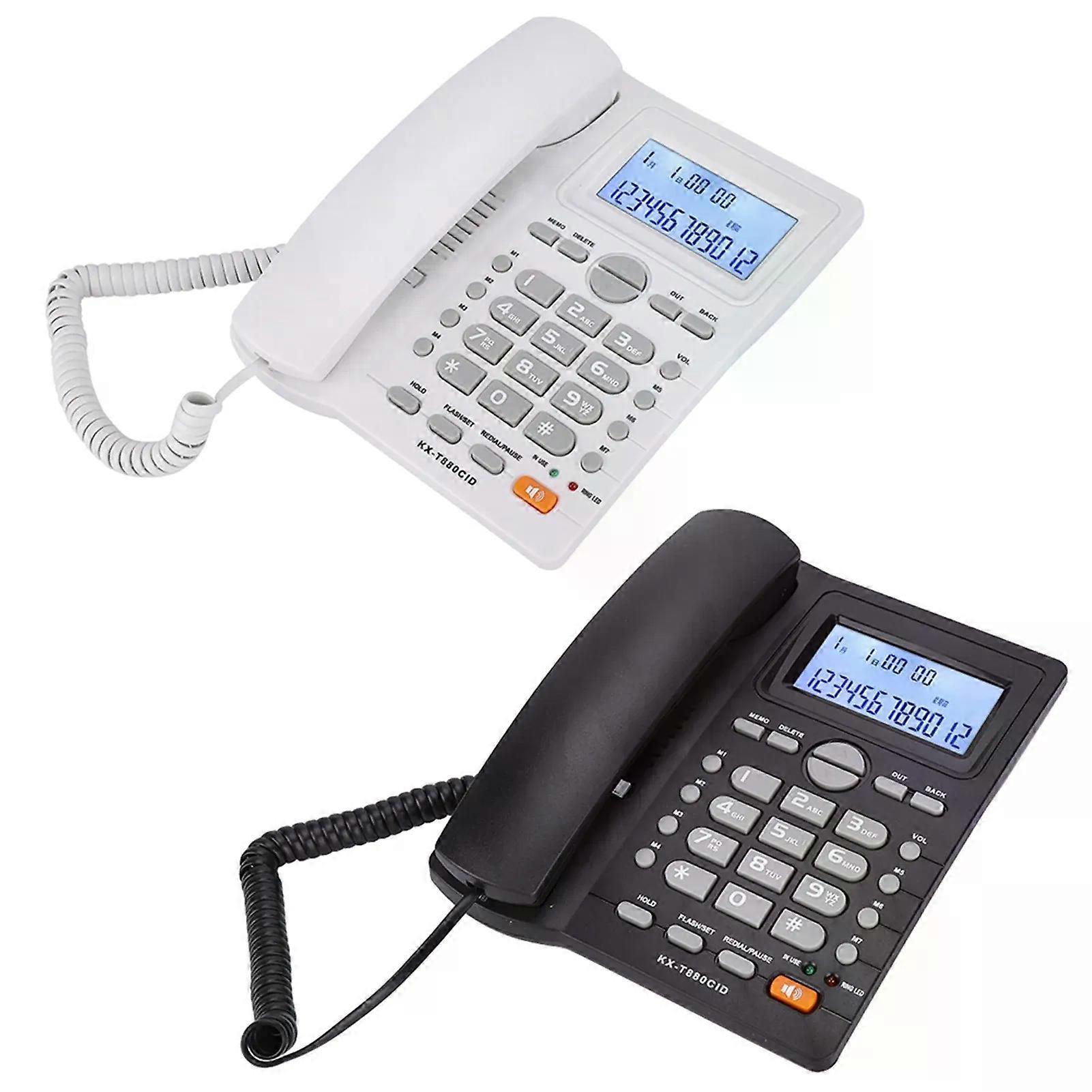 Corded Phone Landline Telephone with Caller ID Display Dual Port Extension Set Desktop Wired Fixed Phone for Home Hotel Office