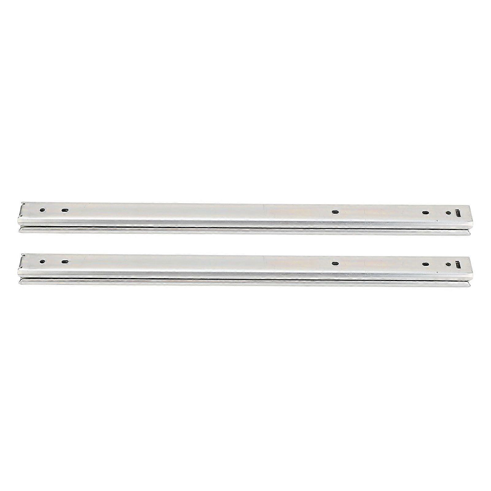 2 Pcs 200mm Drawer Slide 27mm Width 3 Fold Full Extension Cold Rolled Steel Double Layer Ball Bearing Drawer Runner