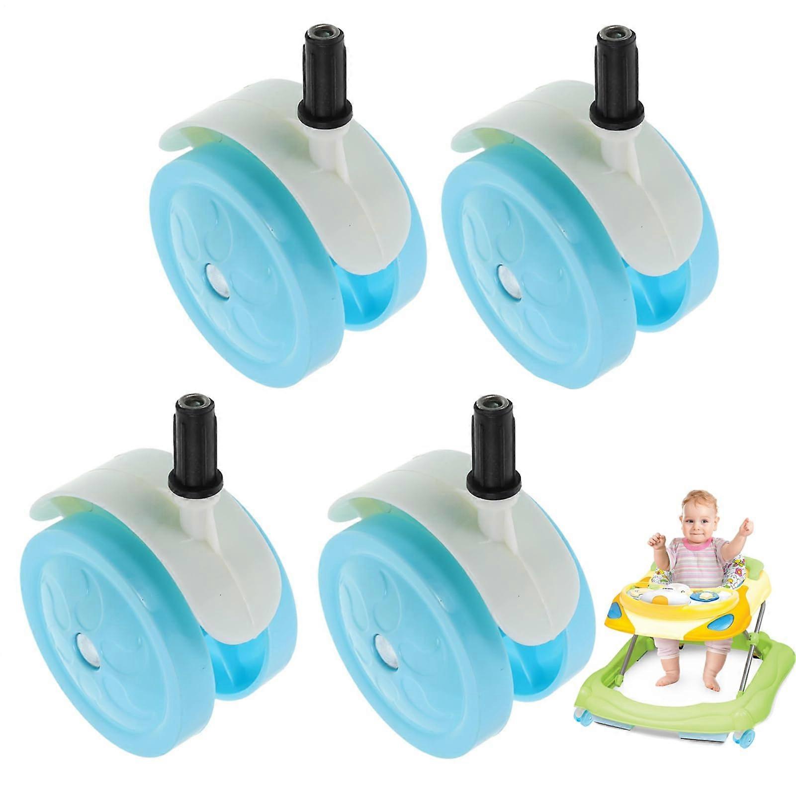 Stroller Wheels Silent Casters 3.94 x 2.36 x 1.5 Inches 4Piece Swivel Replacement Set for Baby Strollers and Tricycles