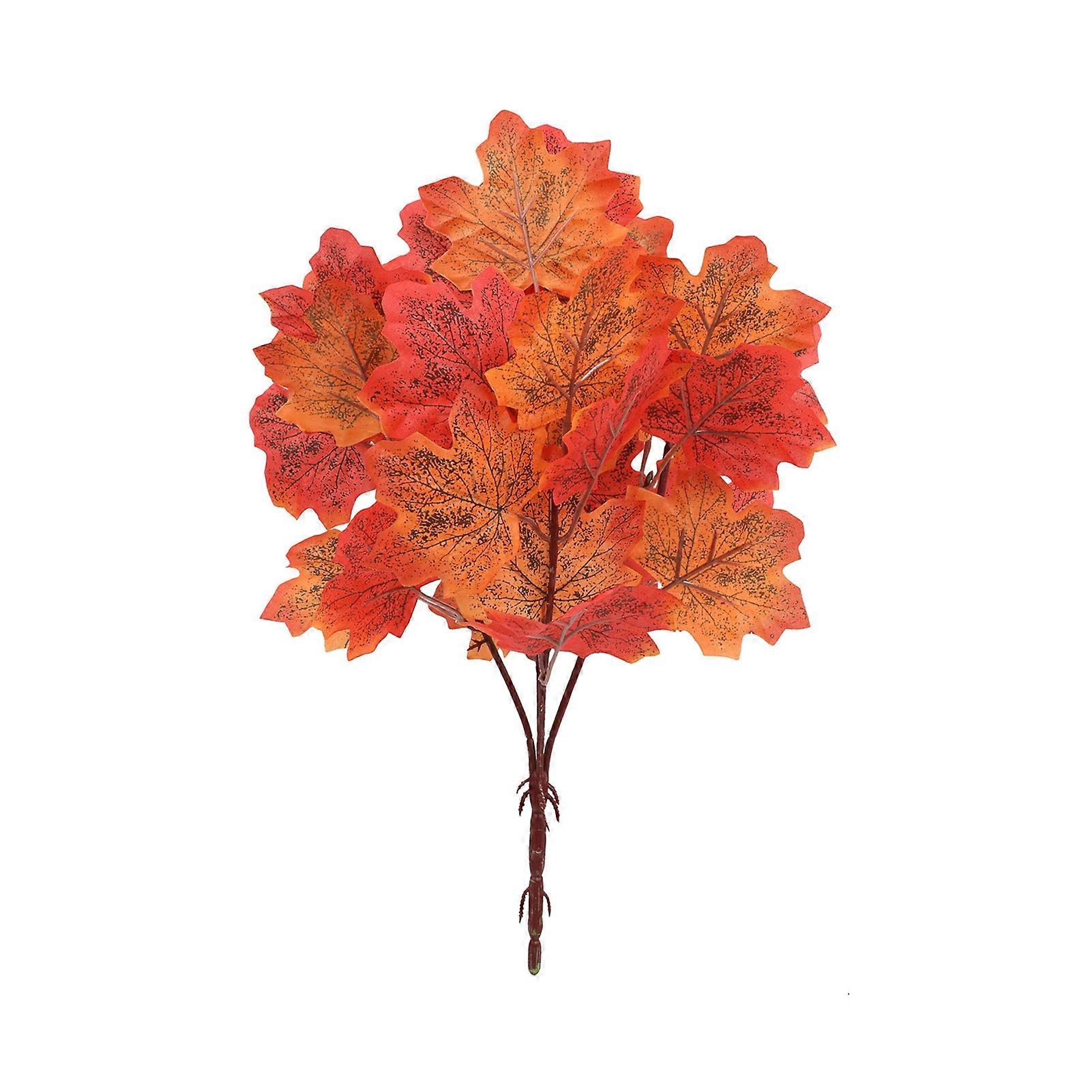 Red Maple Leaf Artificial with Stem UV Resistant for Indoor Outdoor Use
