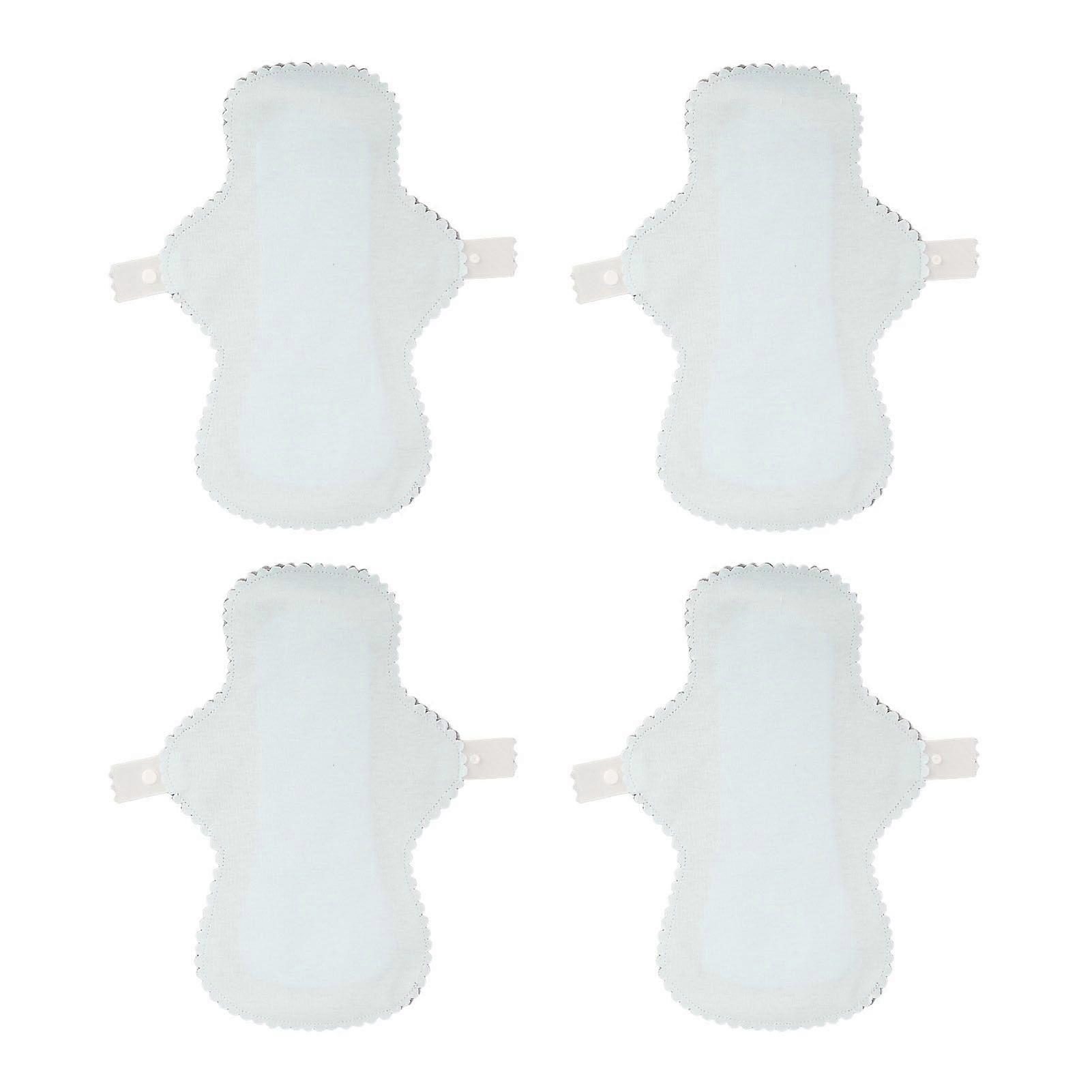 4Pcs Reusable Menstrual Pad Washable Feminine Pads Leakage Free Regular Absorbency Breathable for Women L 25x16.5cm / 9.84x6.5in