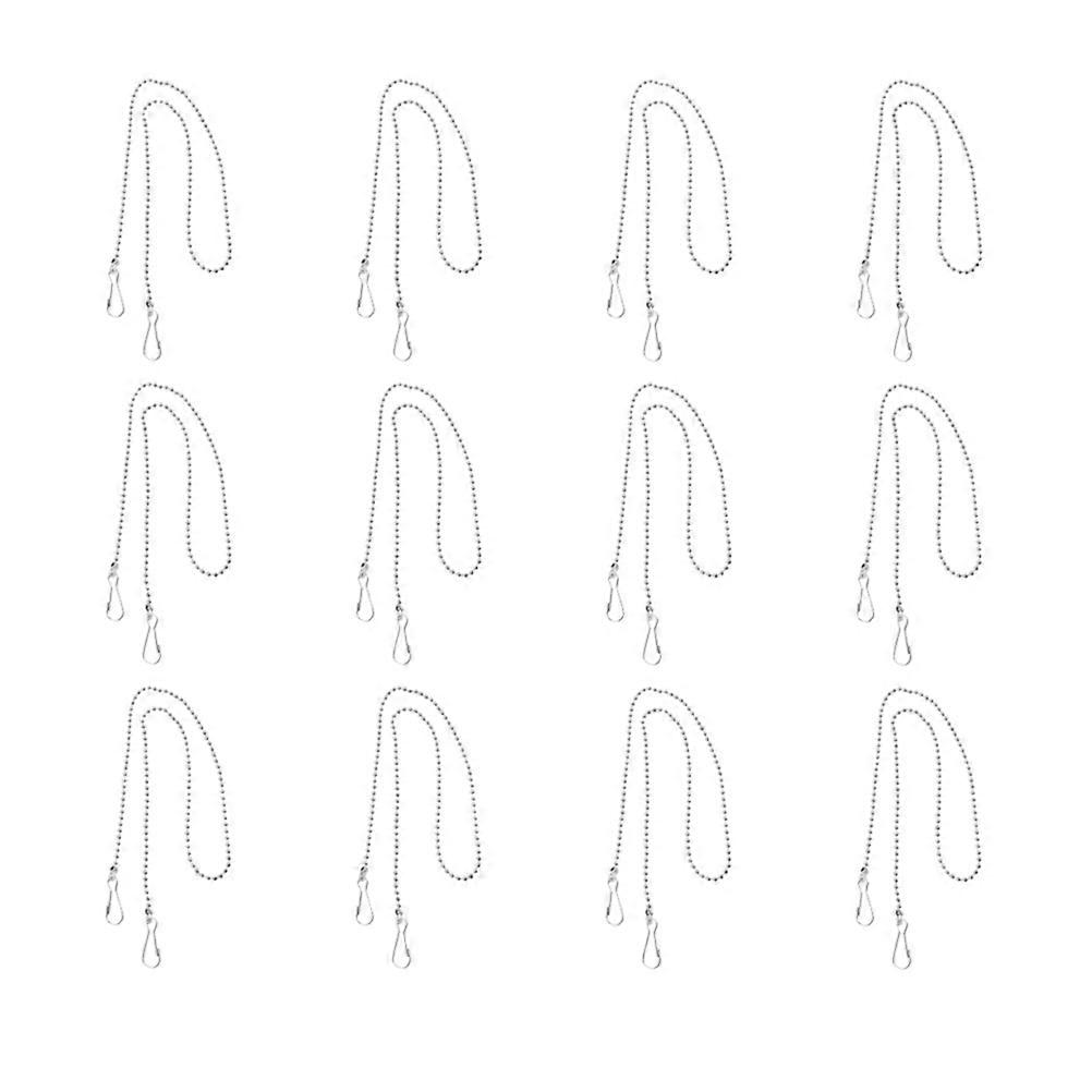 Metal Hanging Chains for Hanging Use 12Pcs Poster Pole Chains in Silver Iron
