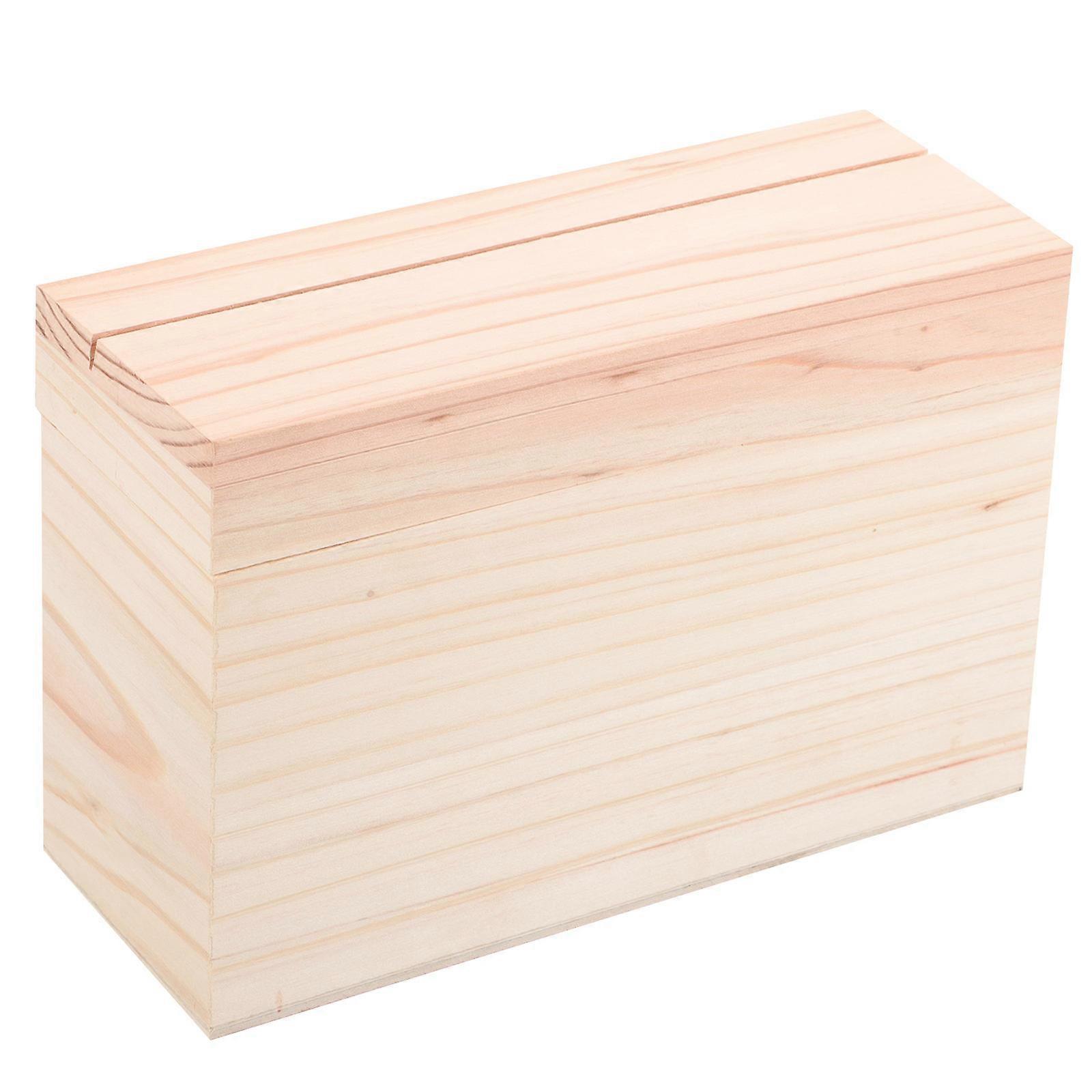 Recipe Storage Case Wooden Box for Holding 4Pcs Recipe Sheets