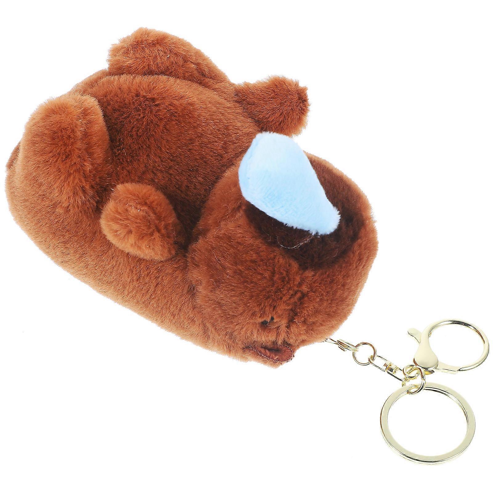 Plush Capybara Keychain Pendant for Bag Decoration 5Pcs Set
