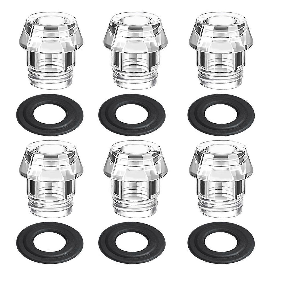 6 Sets Coffee Percolators Knob Replacement Knob Top and Washer Ring, Transparent Coffee Pot Filters
