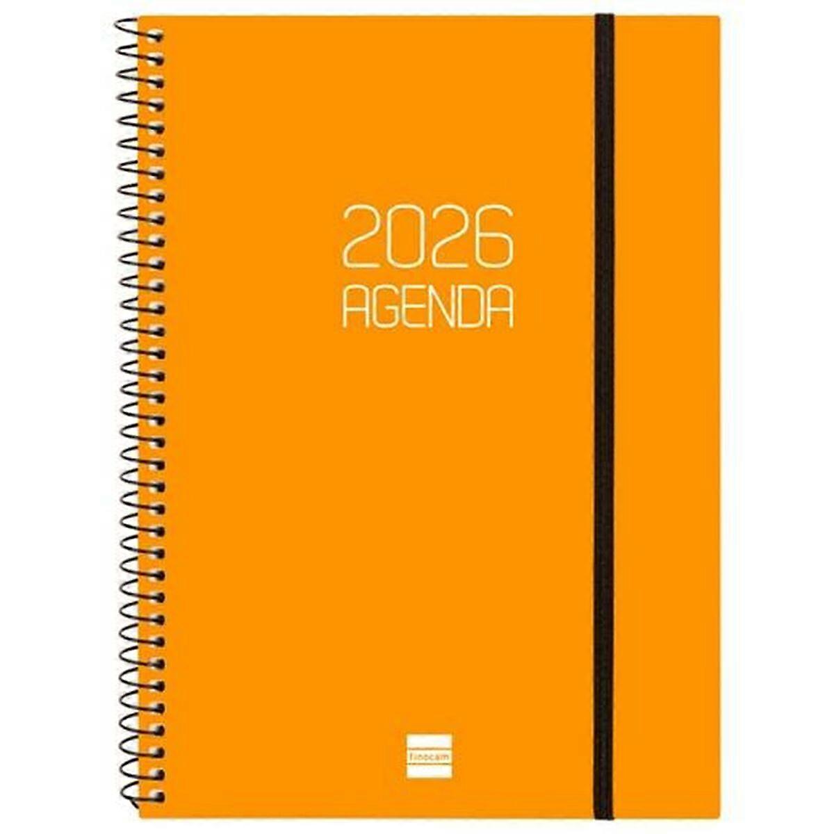 Diary Finocam OPAQUE Orange A5 15,5 x 21,2 cm 2026