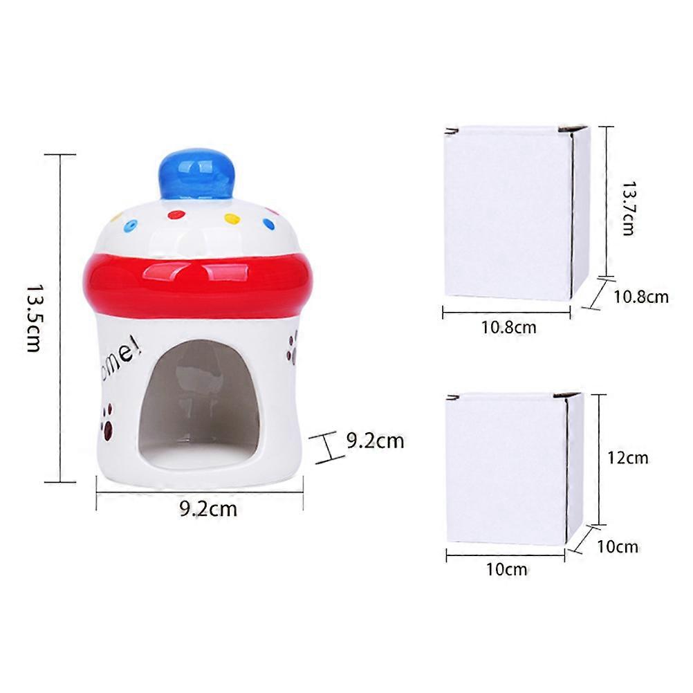 2Pcs Ceramic Hamster Nest Feeding Bottle for Pet Use White Color