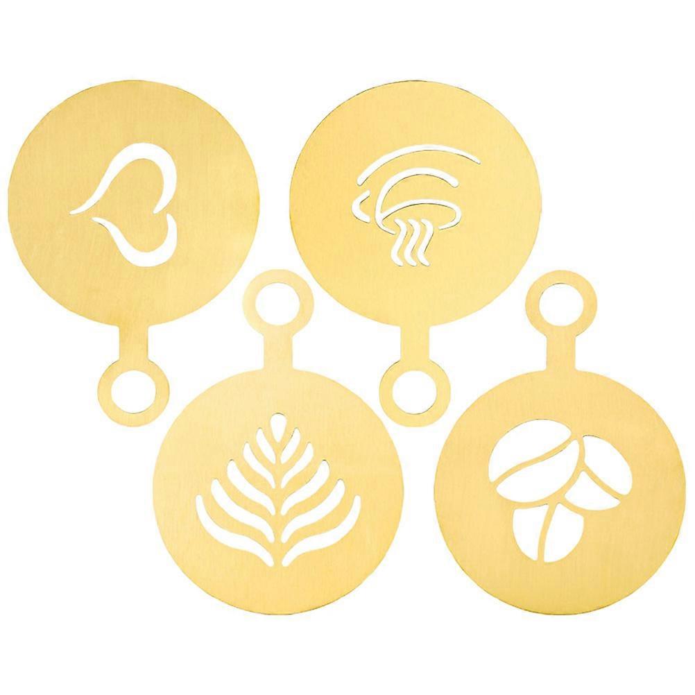 Mold 4Pcs Stainless Steel Coffee Decorating Stencils for Cookie Art