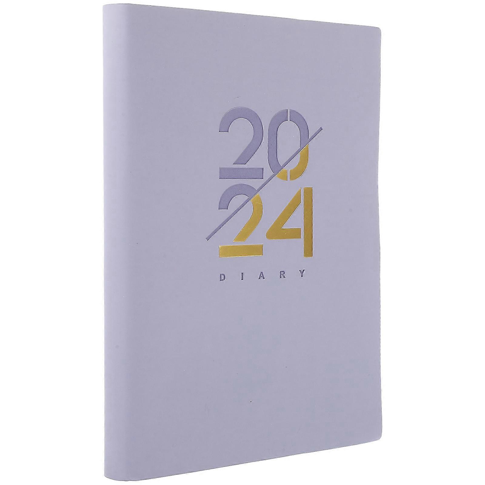2024 Planner 4Pcs Purple Daily Notebook Perfect For Students Teachers And Office Use 21X14.5CM Schedule Planning