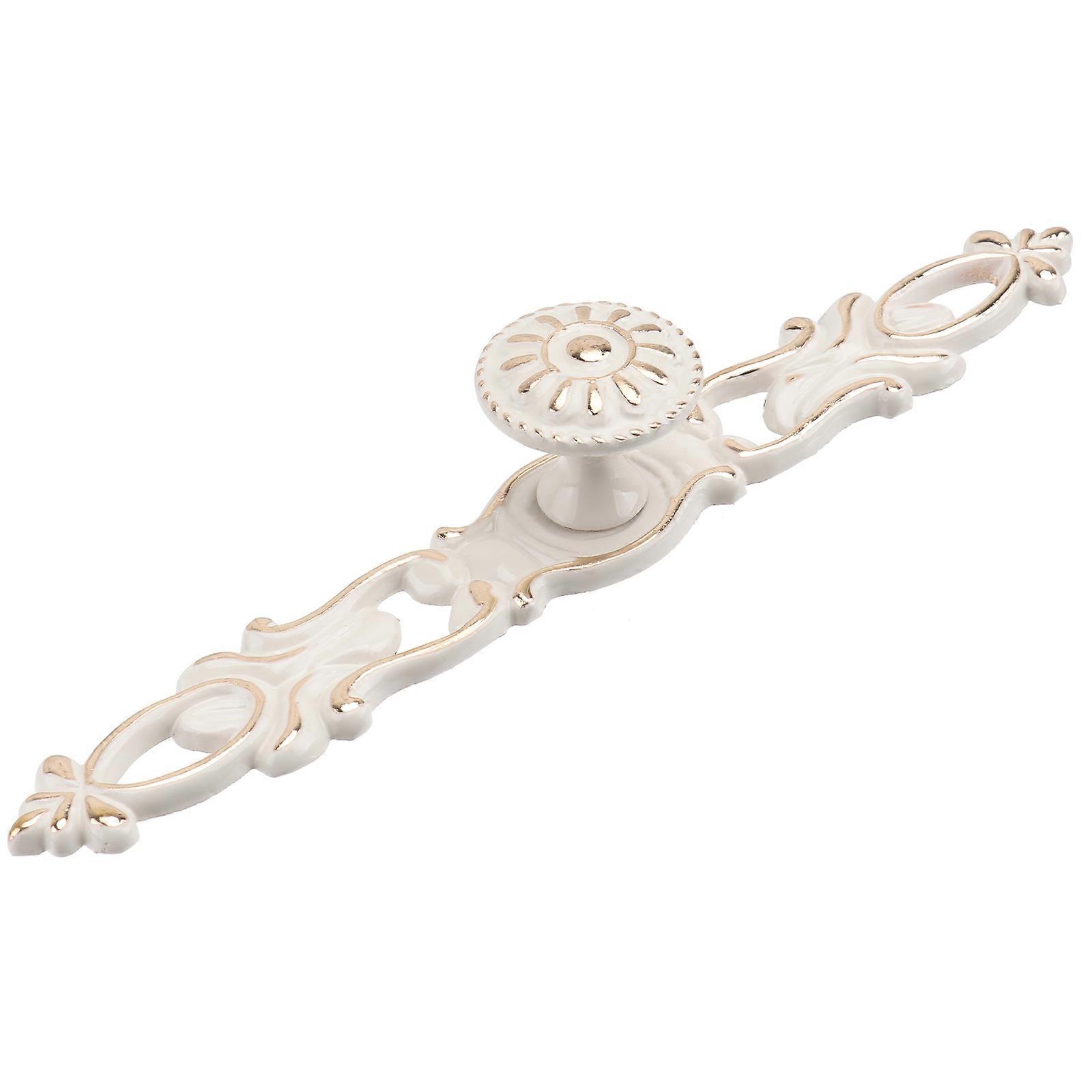Delicate Door Handles Pastoral Door Knobs for 4Pcs White Cabinet Pulls