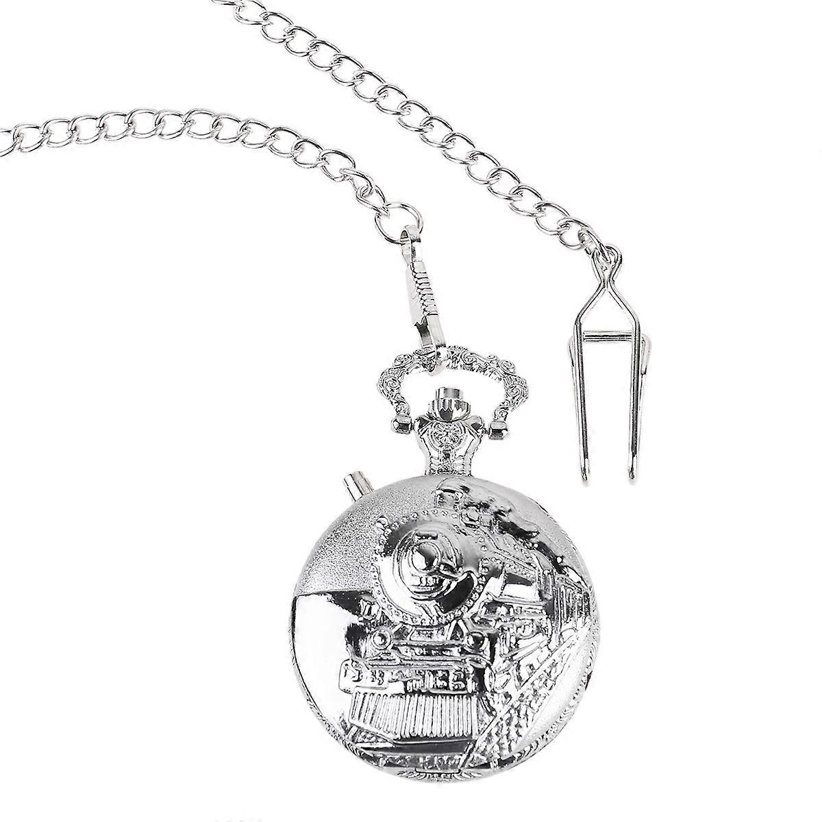 Silver Vintage Pocket Watch Designed for Friends Creative Style 2Pcs