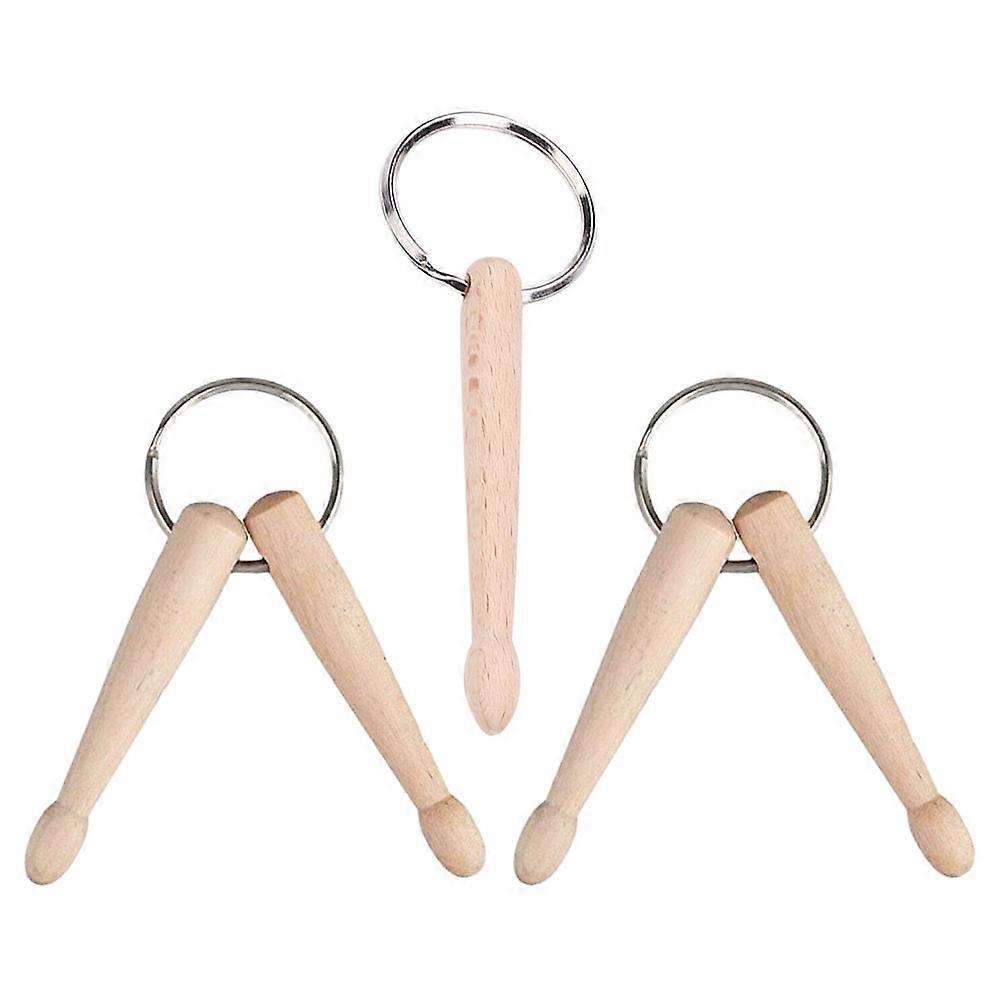 Beige Drum Stick Pendant Keychain for Decor 15Pcs Key Ring Set
