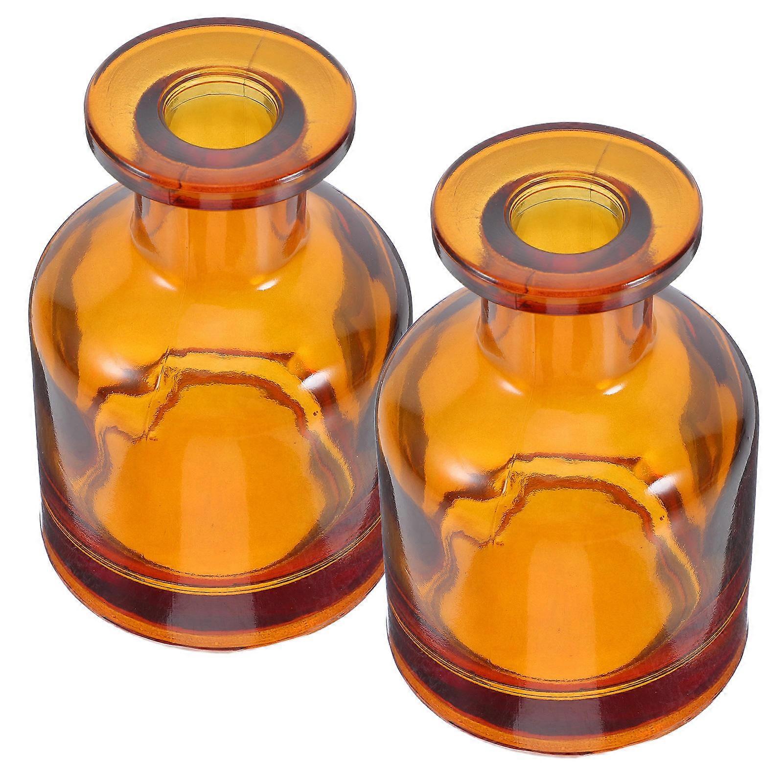 Glass Diffuser Bottle Refillable for Car Use Aroma Diffuser 6Pcs Brown