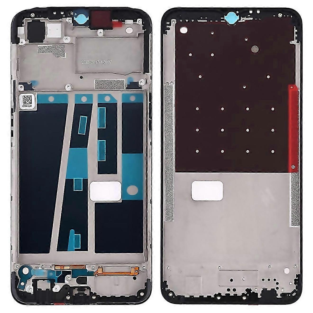 For New For Oppo A7 A7n Ax7 Middle Frame Bezel Plate Black