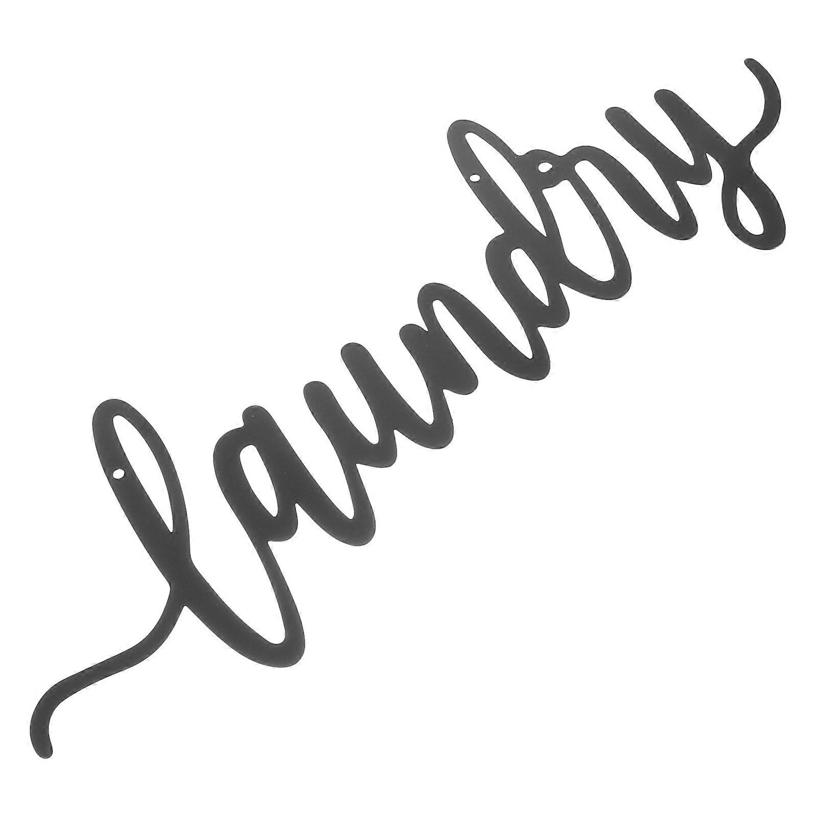 Rectangular Wall Signage 4Pcs Rustic Iron Laundry Room Decoration Ideal For Home Interior Decor 42X14Cm