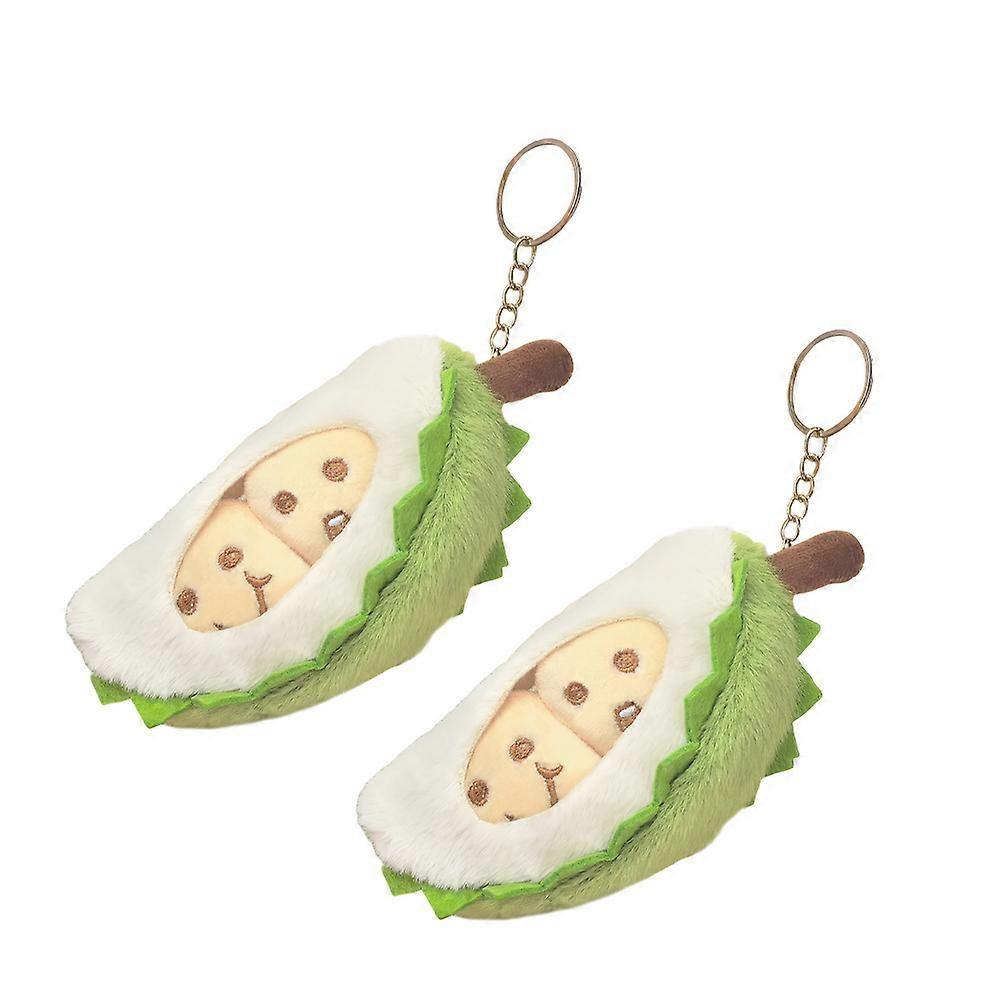 Cartoon Plush Fruit Pendant Keychain for Couples 6Pcs Set