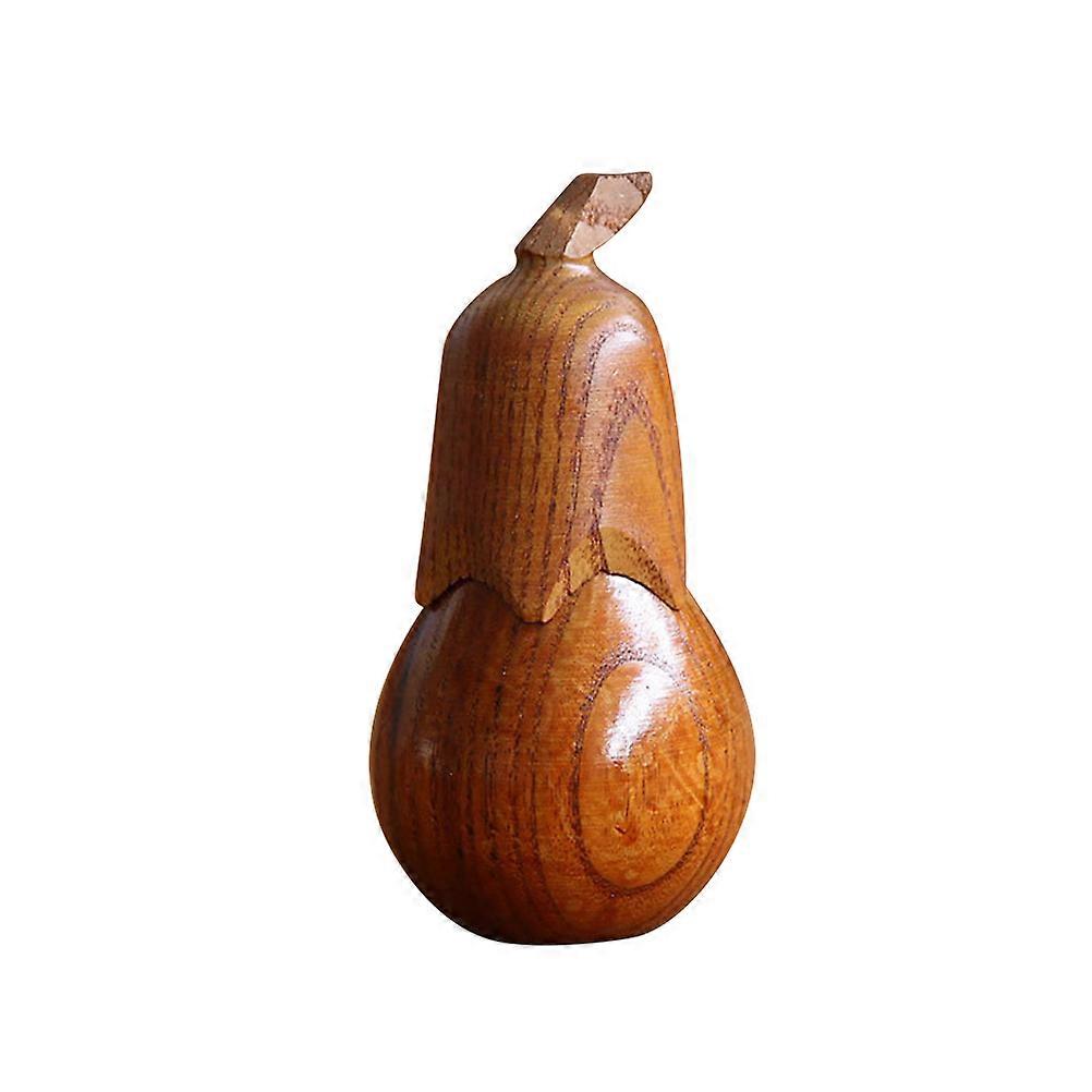 Toothpick Box Eggplant Shape for Toothpick Storage 2Pcs Wooden Holder Brown