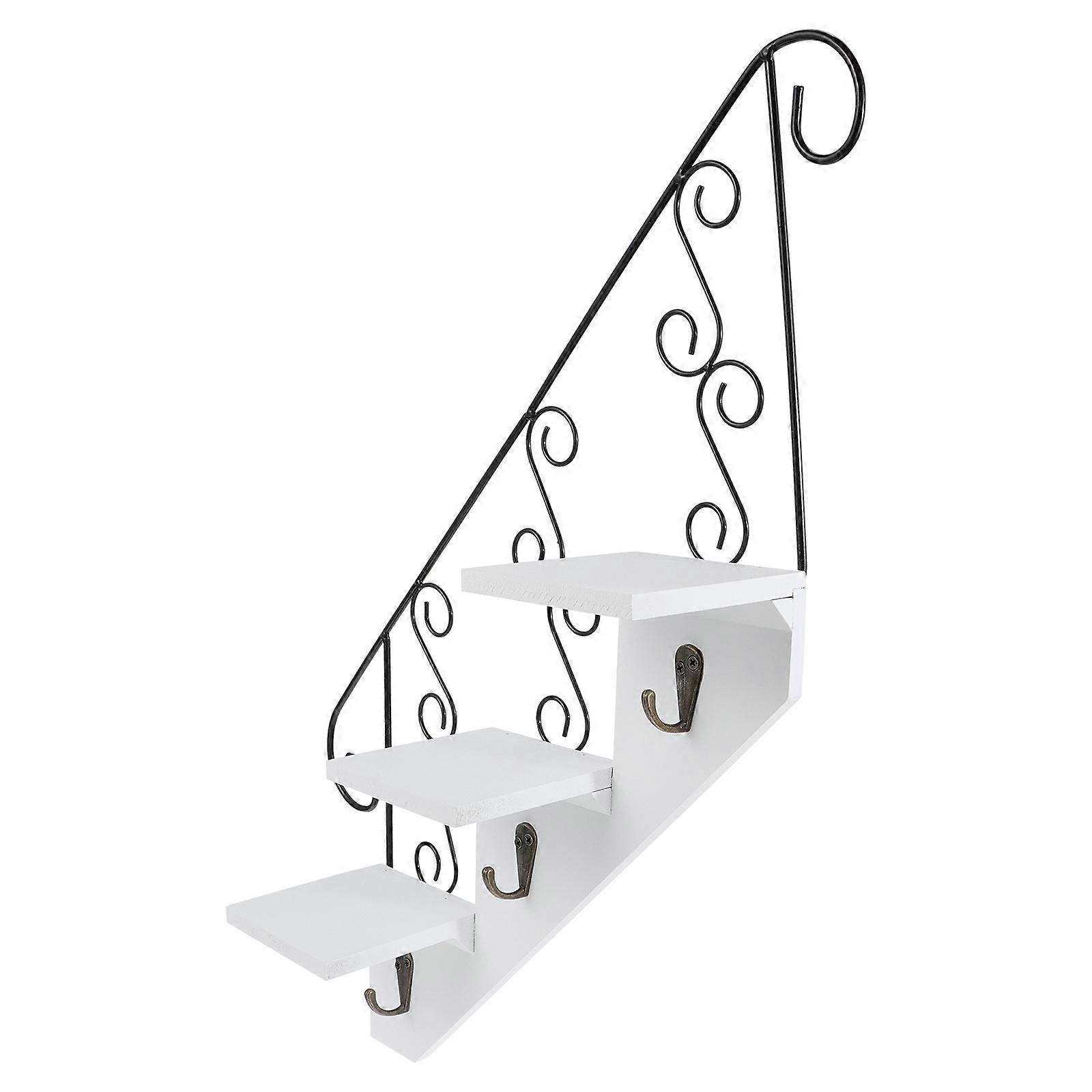 Wall Flowerpot Rack Wall-Mounted for 2Pcs Home Decor with Iron Material