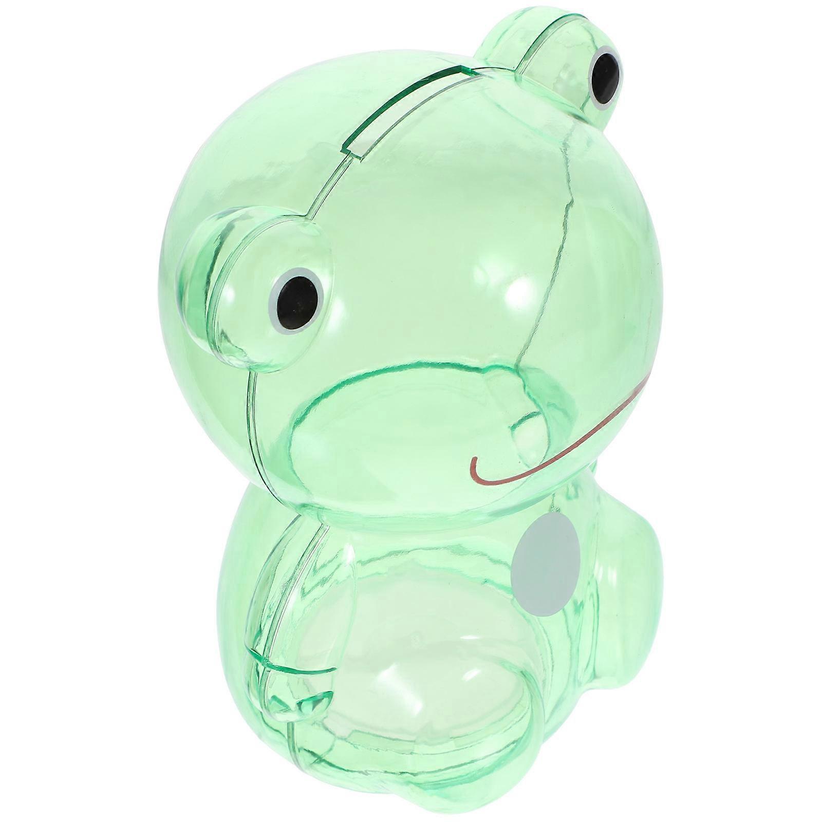 Creative Coin Storage Box For Kids Home Use Bear Shape Green Plastic Coin Container 1Set
