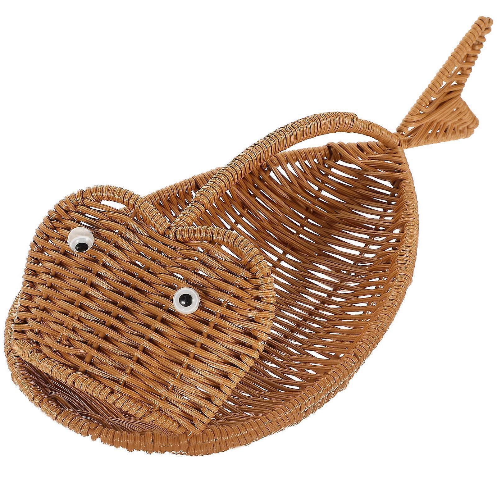 Animal Shape Storage Basket for Storage Fish Shape Basket Brown Material
