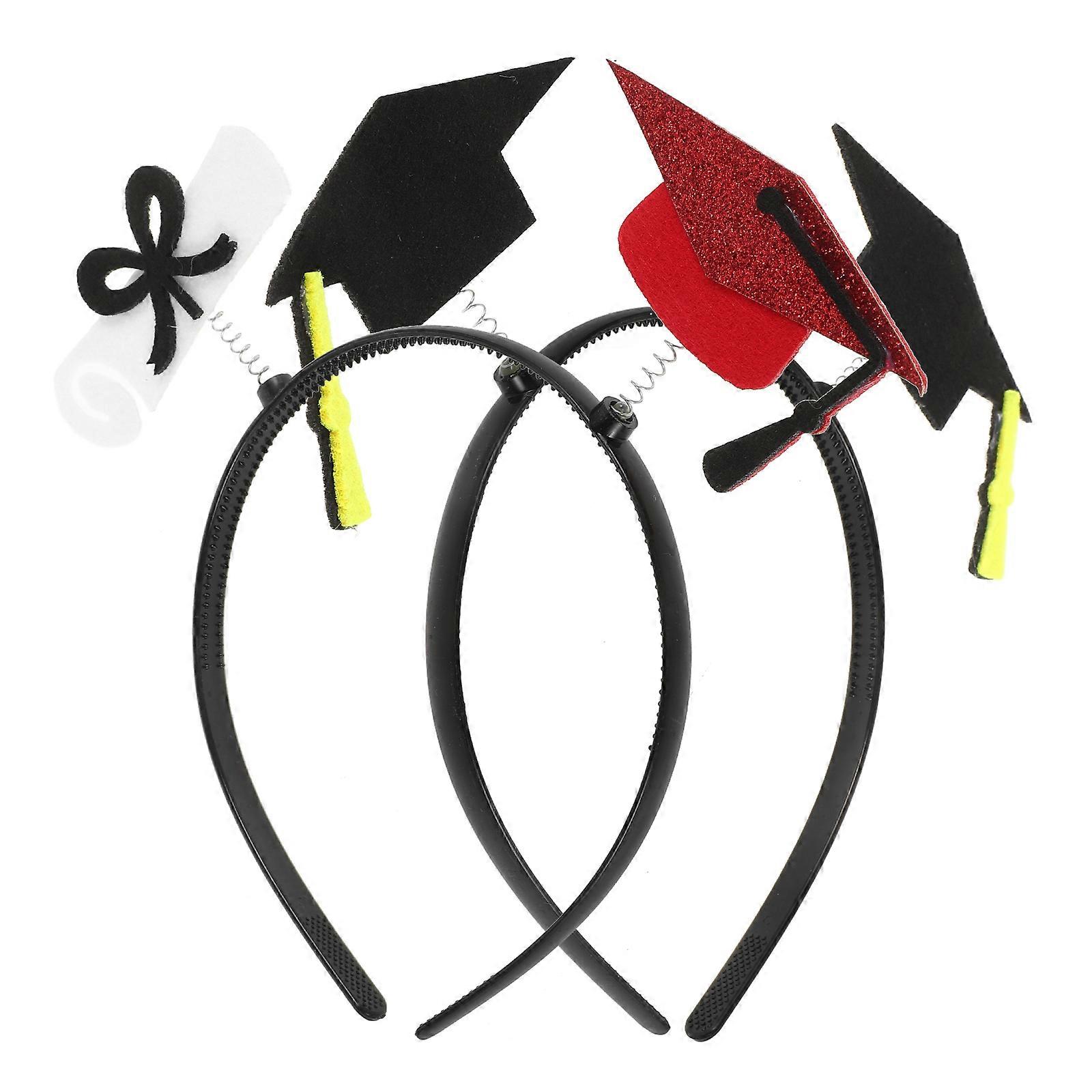 Graduation Hat Headband for Party 4Pcs Assorted Color Grad Cap Decorations