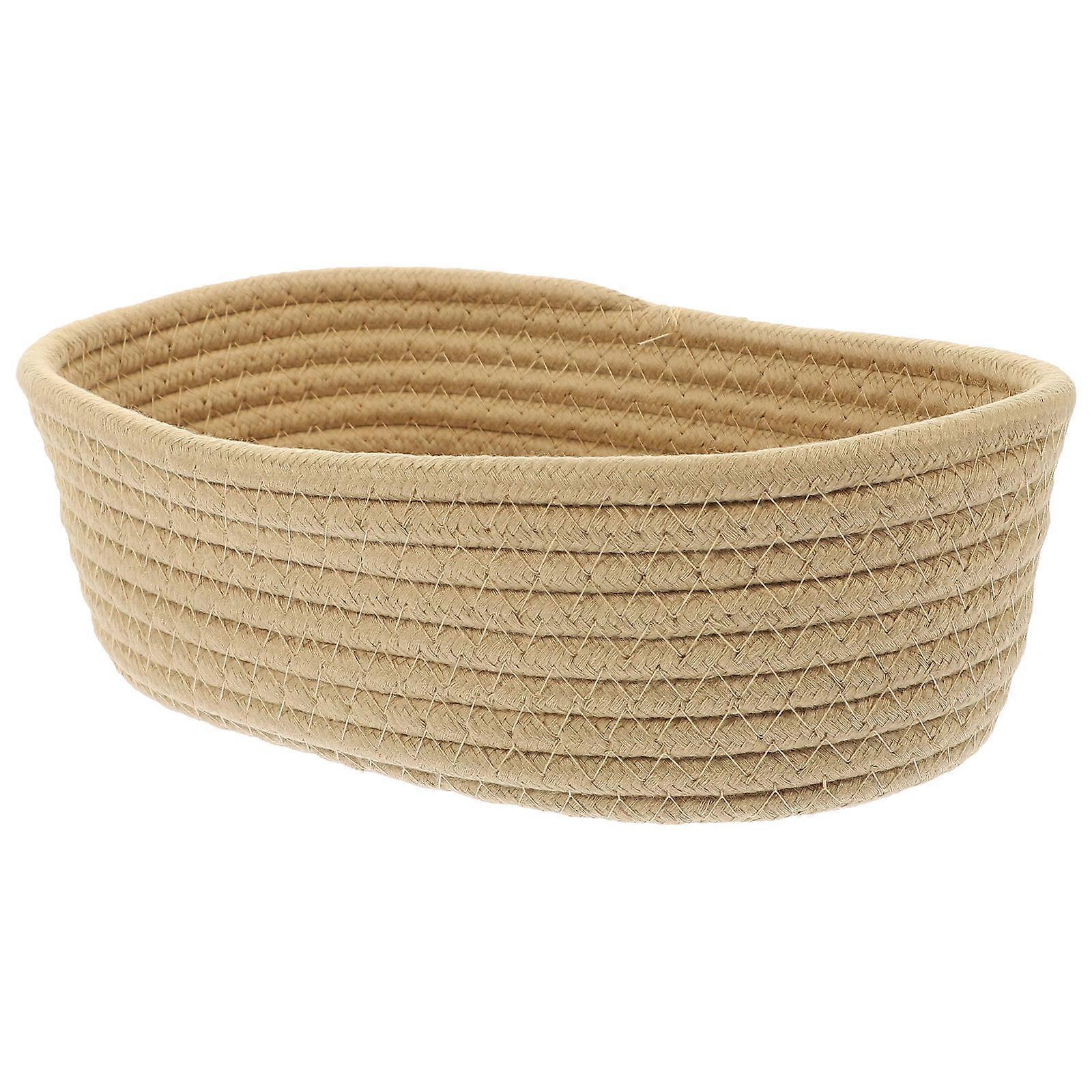 Woven Basket Khaki Storage Organizer for Home 4Pcs Multi-Function Containers