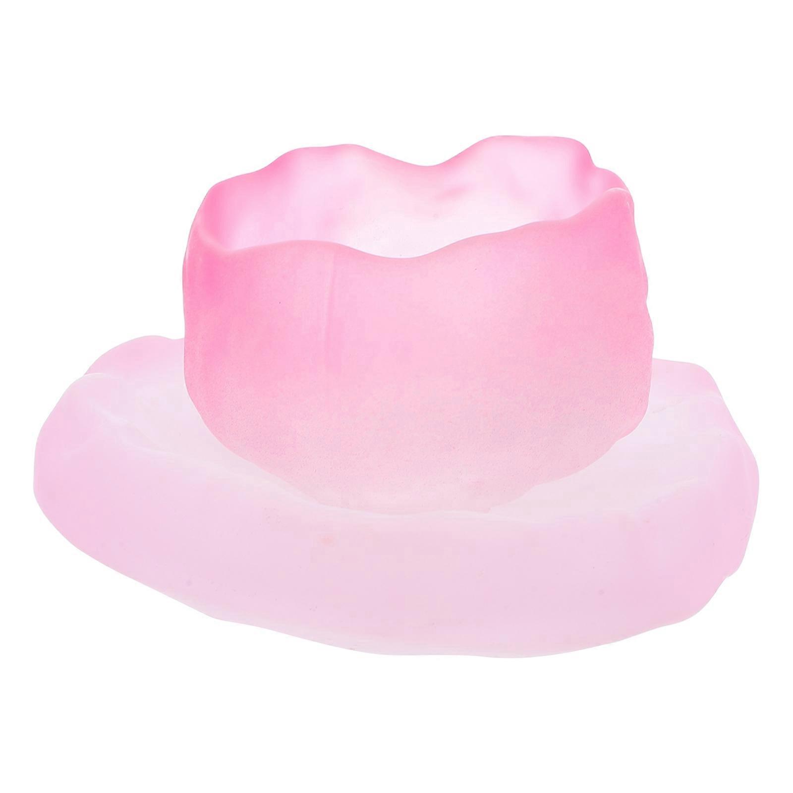 Pink Glass Cup and Saucer Set for Home Use with 2Sets Included