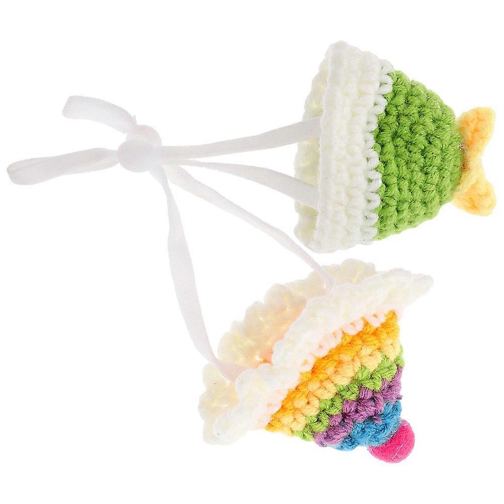Mini Hamster Hat for Wearing Use 8Pcs Knitted Small Animal Hats Assorted Colors