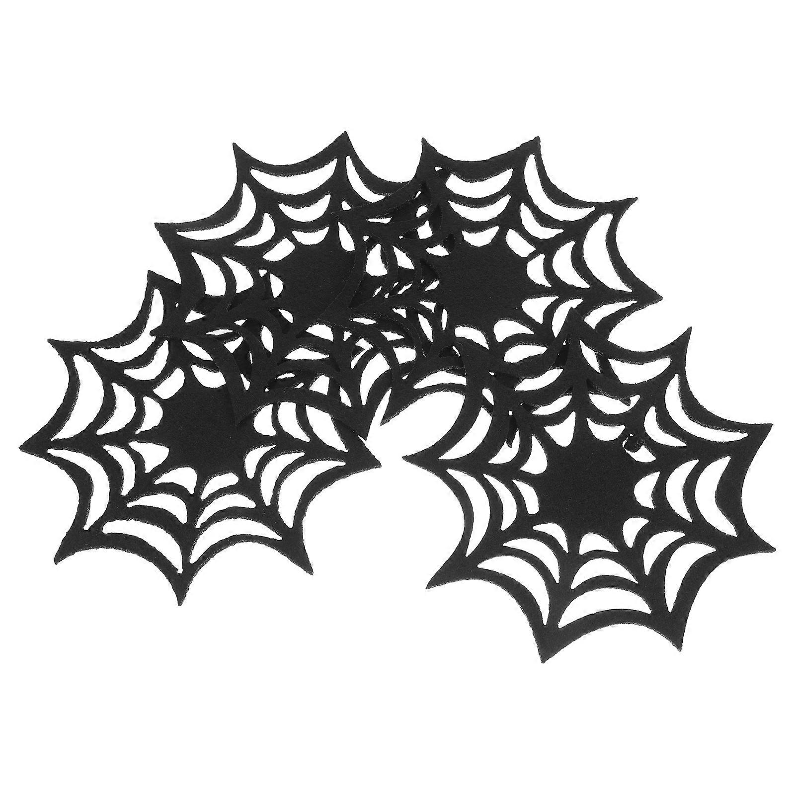 Halloween Table Coasters Spider Web Pattern for Table Use 8Pcs