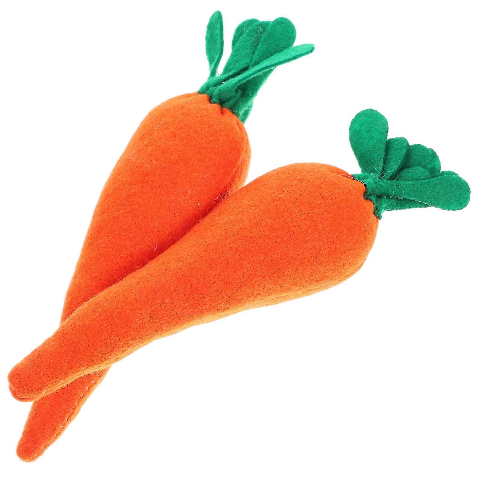 Artificial Fabric Carrot 2Pcs Orange Handmade for Easter Decor
