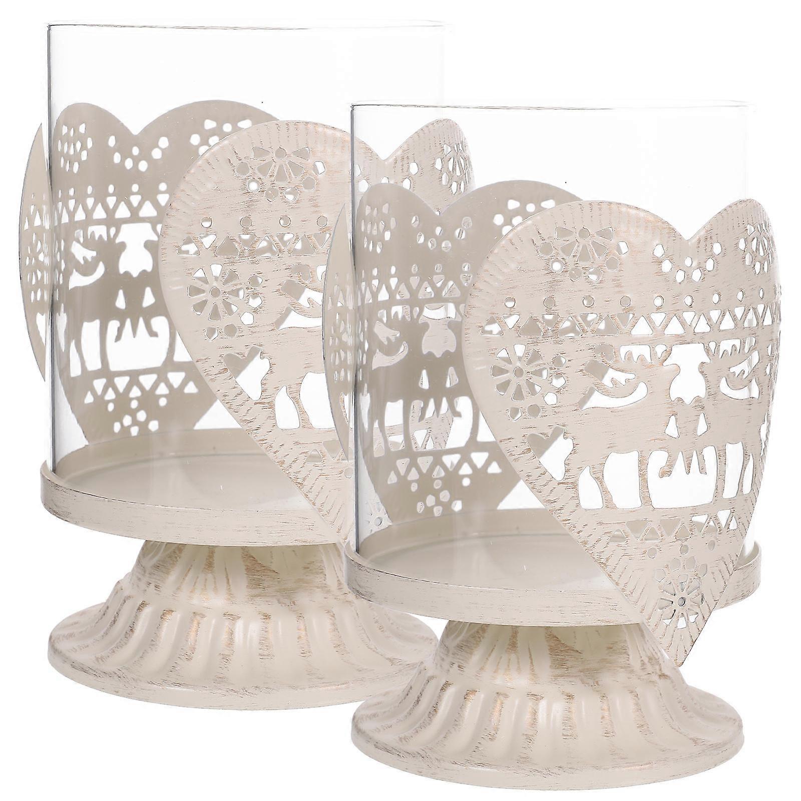 Heart Style Candle Stand 8 Pcs Delicate Decor For Home And Office Light Enhancement
