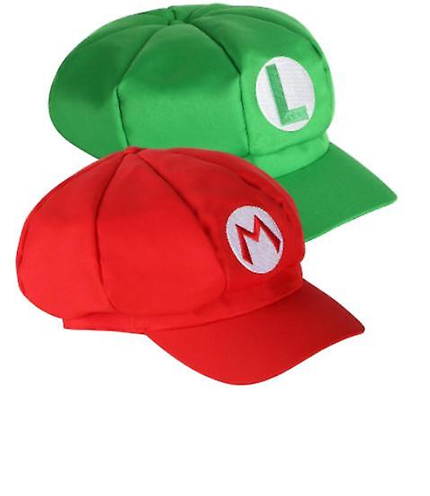 Pack Of 2 Mario And Luigi Hats Red And Green Video Game Theme Caps