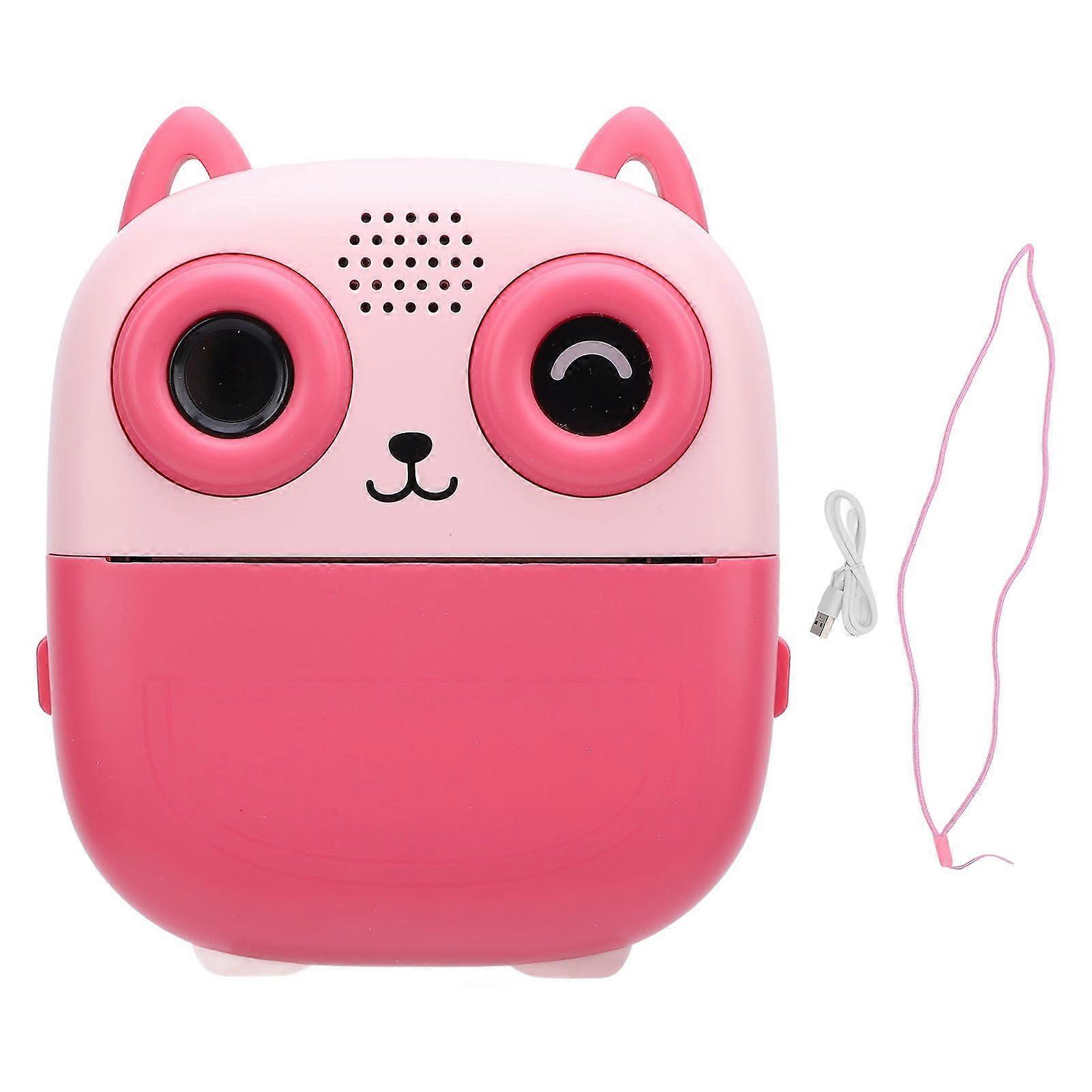 Instant Print Camera 1080P 48MP Digital Video Camera Thermal Printing Dual HD Camera 2.4 Inch Screen Music Game Play 1300mAh Battery Roseate