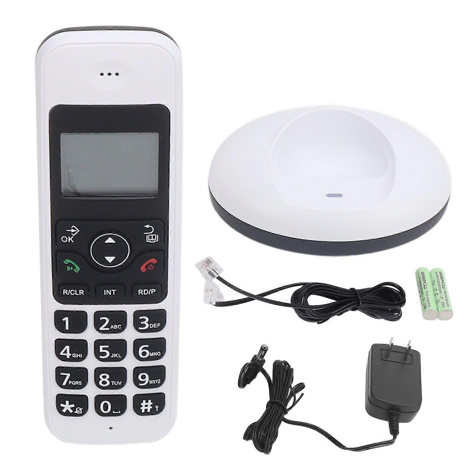Handset Cordless Phone with Caller ID Call Waiting Call Blocking Full Duplex Speakerphone Backlit Display Big Buttons for Elderly US Plug White