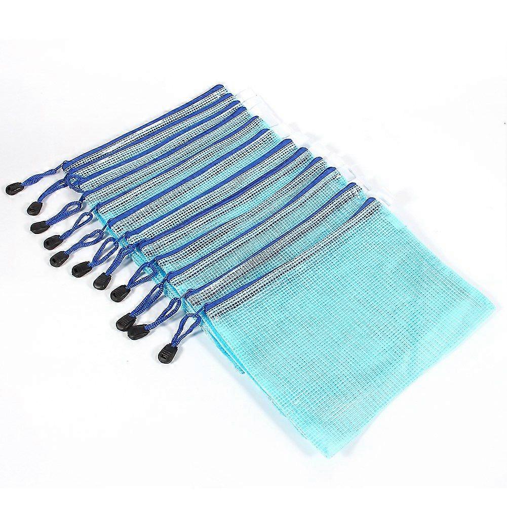 A5 Plastic Zipper Bags Zip File Paper Document Folder Protective Bags(blue)