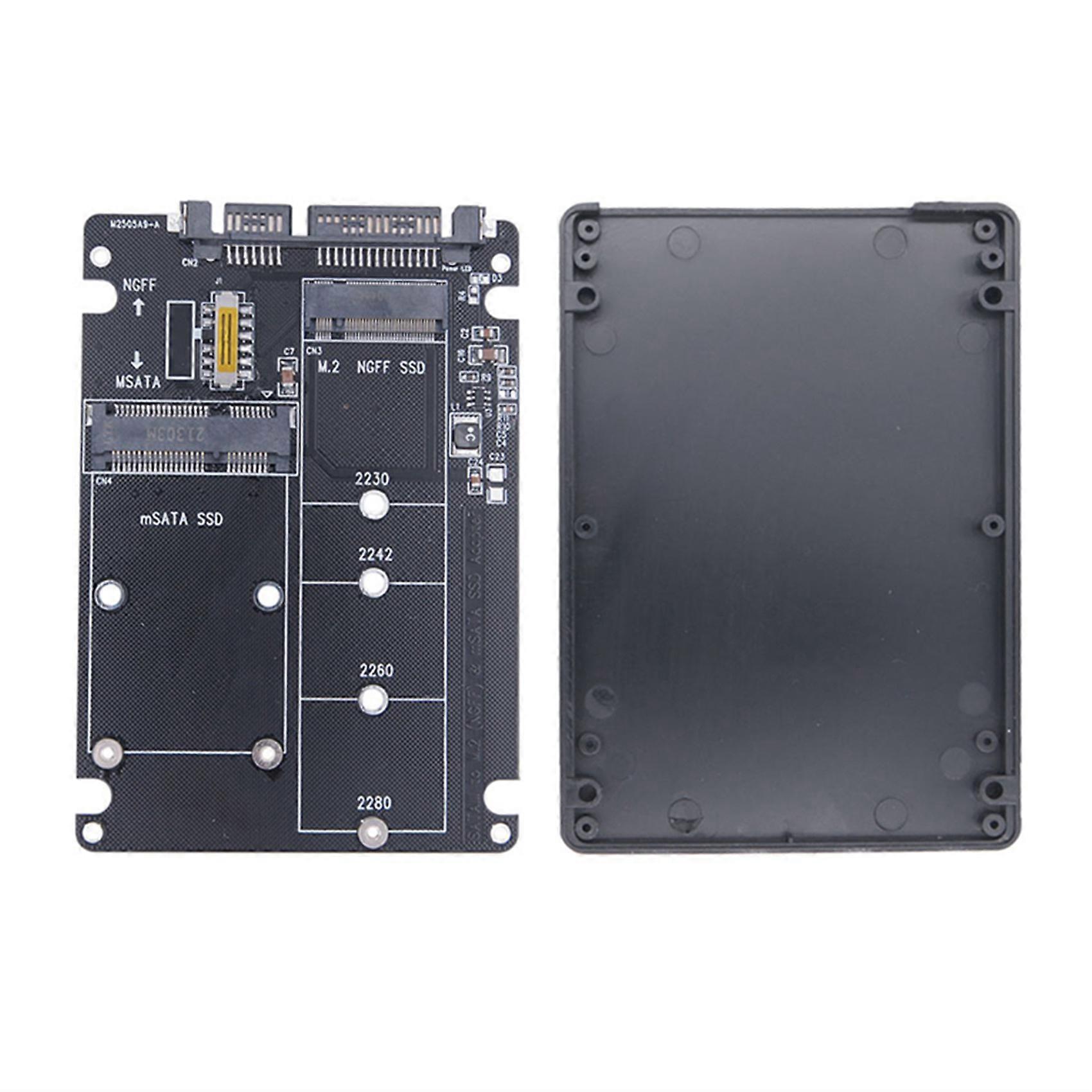M.2 NGFF MSATA SSD to SATA 3.0 Adapter Card 2 in 1 Converter Card M.2 SSD Adapter Card External Hard