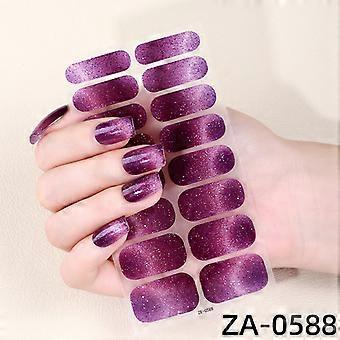 Glitter Cat Eye Nail Polish Film, Onion Pink Nail Stickers, Nail Art Stickers Set