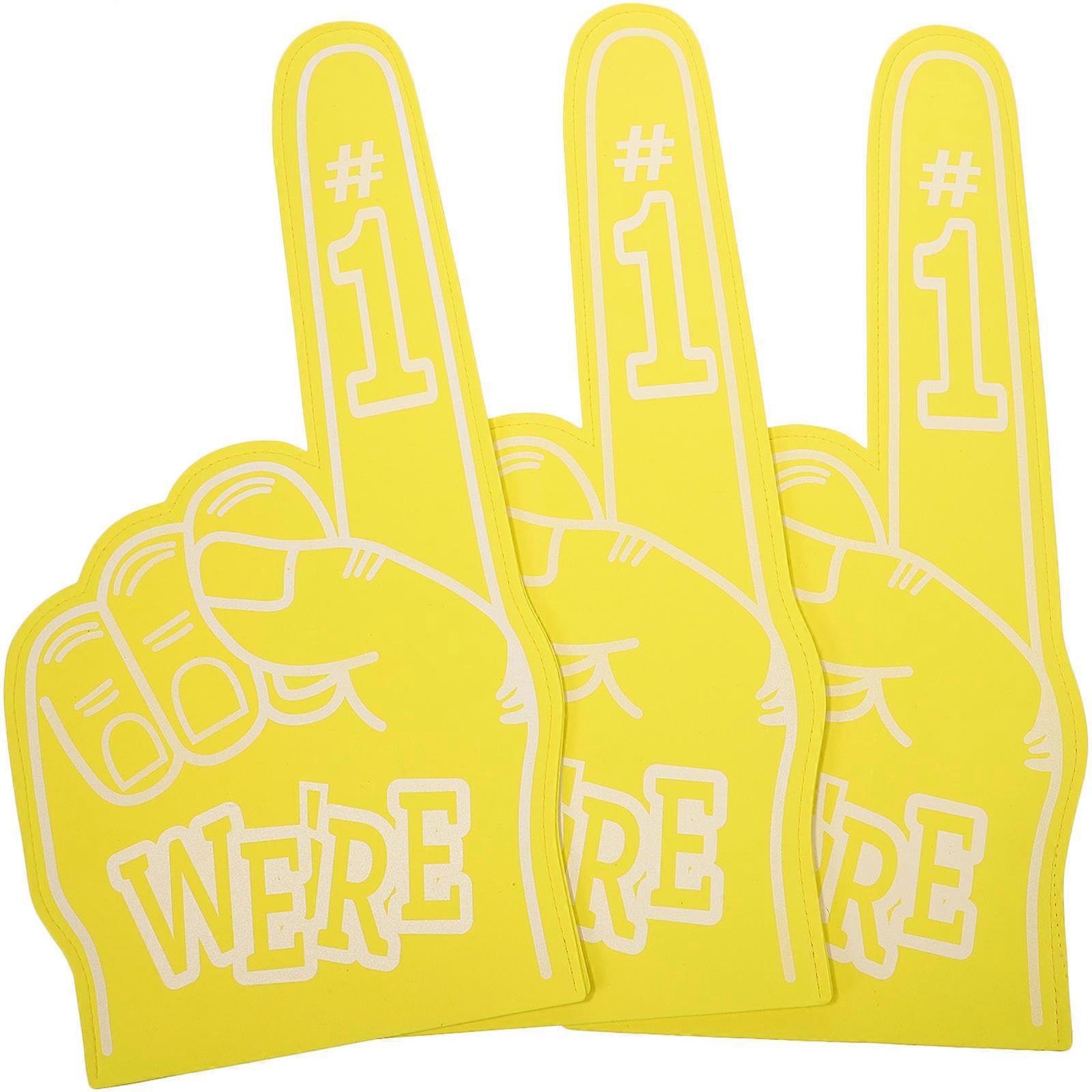Yellow Foam Fingers for Hands Designed for Party Cheering 15Pcs