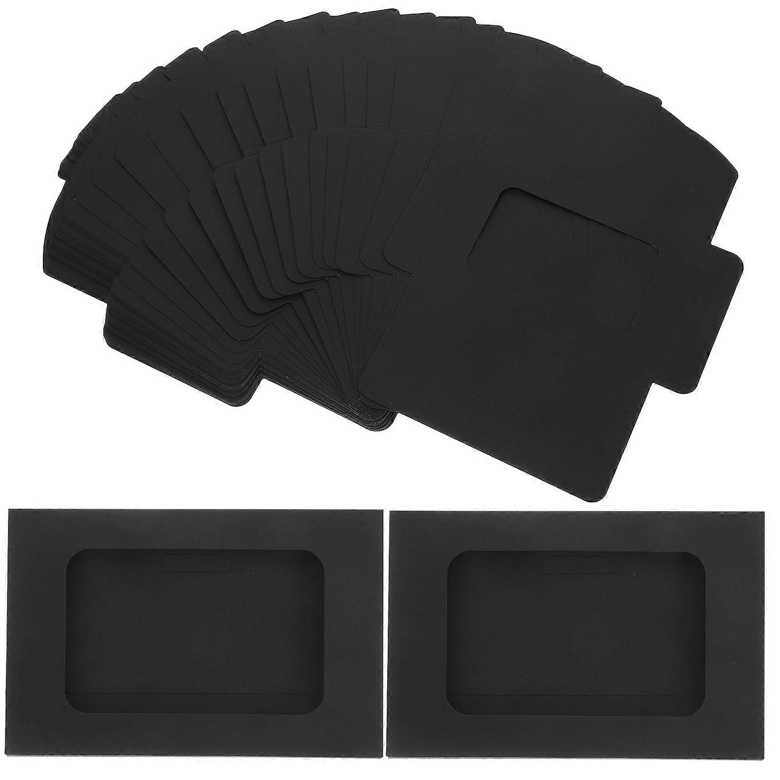 Black Kraft Paper Clear Window Envelopes for Certificates 30Pcs