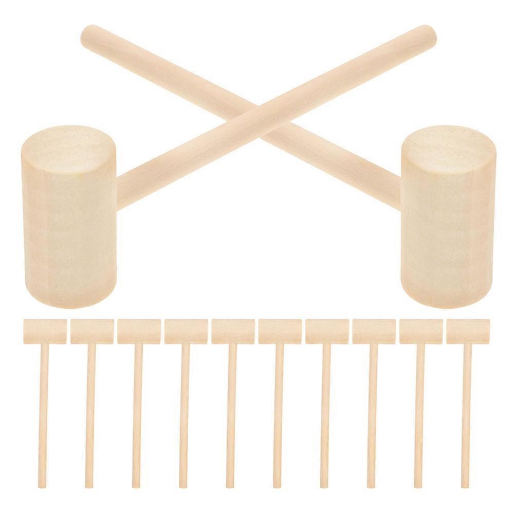 Mini Wooden Chocolate Hammer Tool for Cracking 72Pcs Natural Wood
