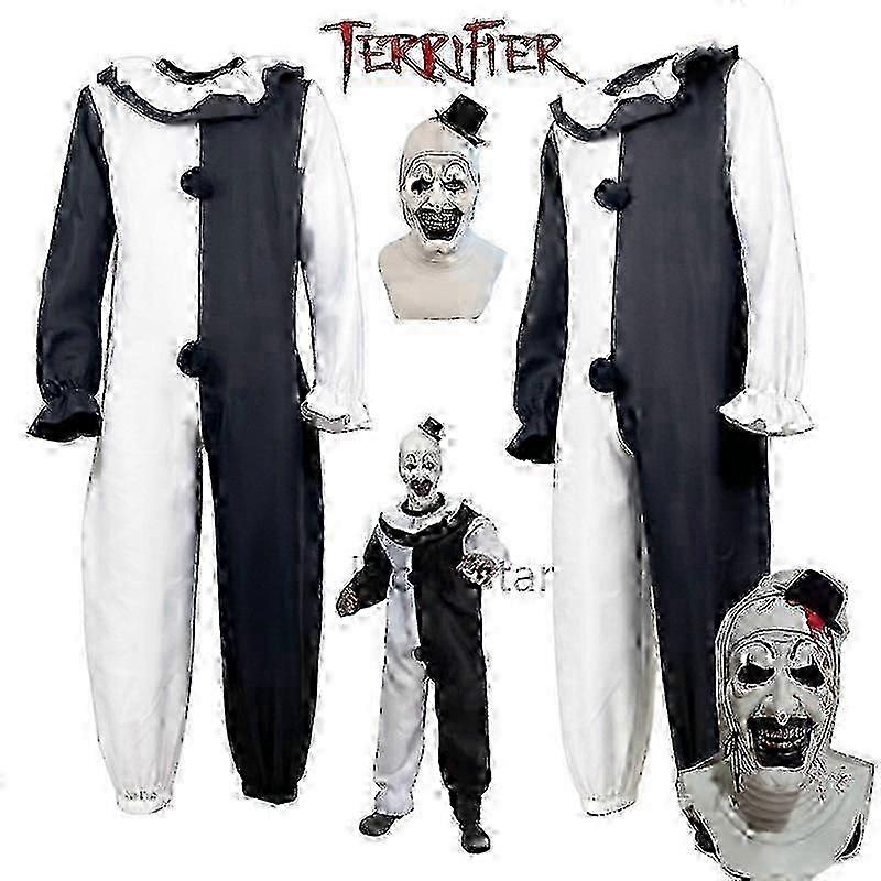 アートピエロコスプレコスチュームテリファイア2ジャンプスーツマスクハロウィーンコスチューム男性女性用