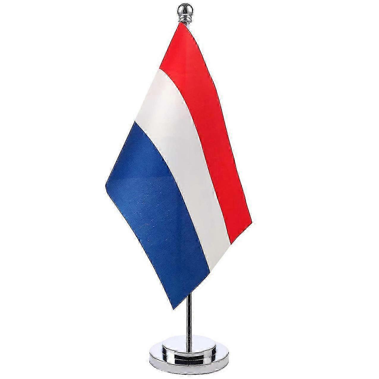 Flag Of The Netherlands Tabletop Flag Single Pole Small Flag Stand Tabletop Ornament-ZC 25-26