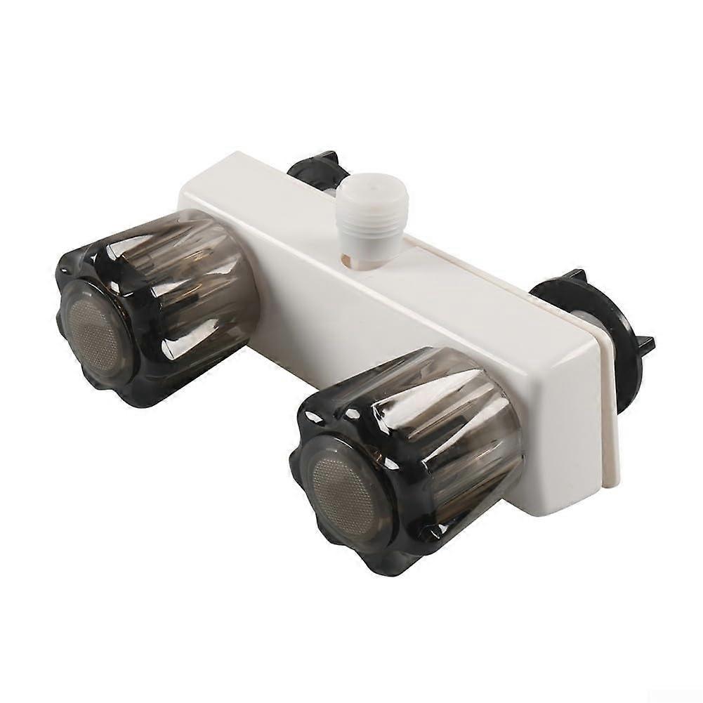 RV Shower Head With Clear Handles, Threaded Vacuum Breaker, Easy Installation, White For Caravans And Trailers