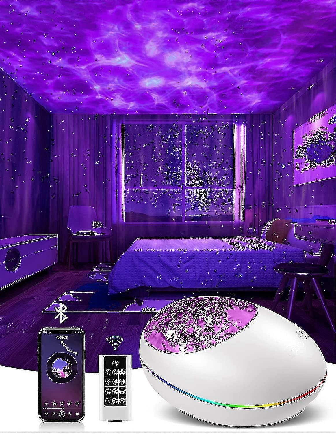 Northern Lights Aurora Projector, 3 In 1 Night Light With White Noise, Timer, Bluetooth Sp