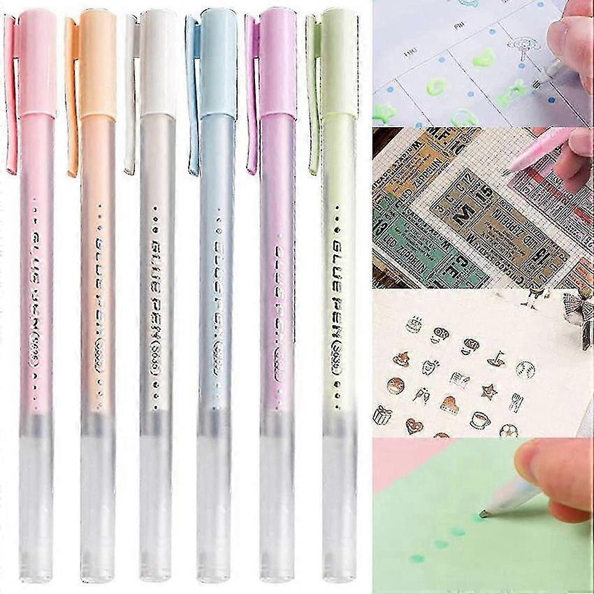 Quick Dry Glue Pen Set 6 Pcs for Scrapbooking Papercraft
