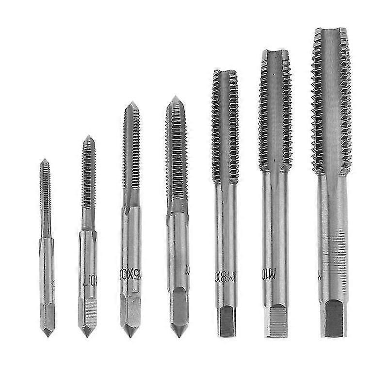 7pcs M3-m12 Hss Tap Drill Bits Hss Taps Hand Screw Thread Metric Plug Drill Bits Hand Tool Metric Combination Bit
