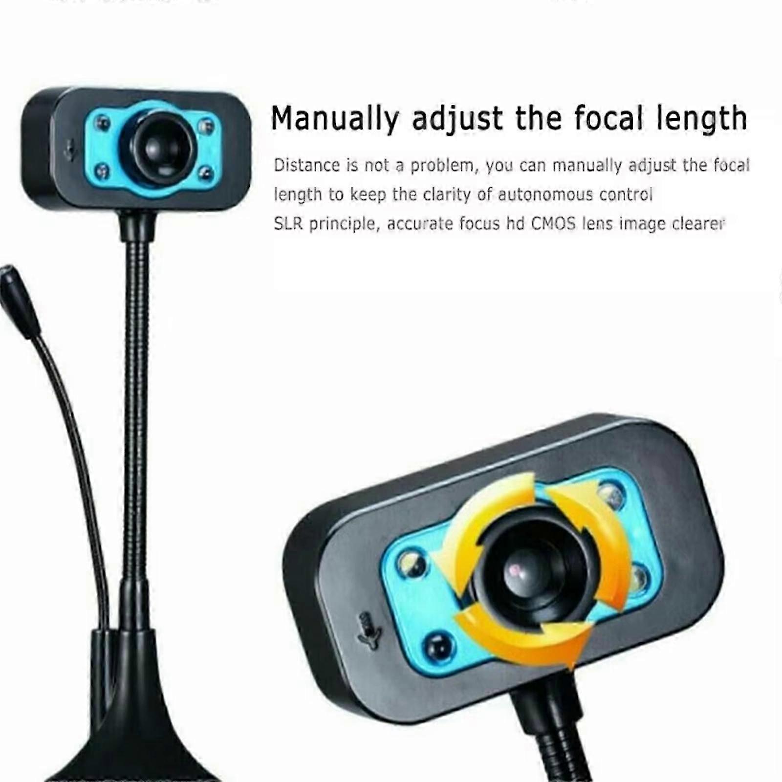 360 Degree Rotating Webcam with Noise Reduction Microphone Desktop Computer Webcam for Professional Visual Support
