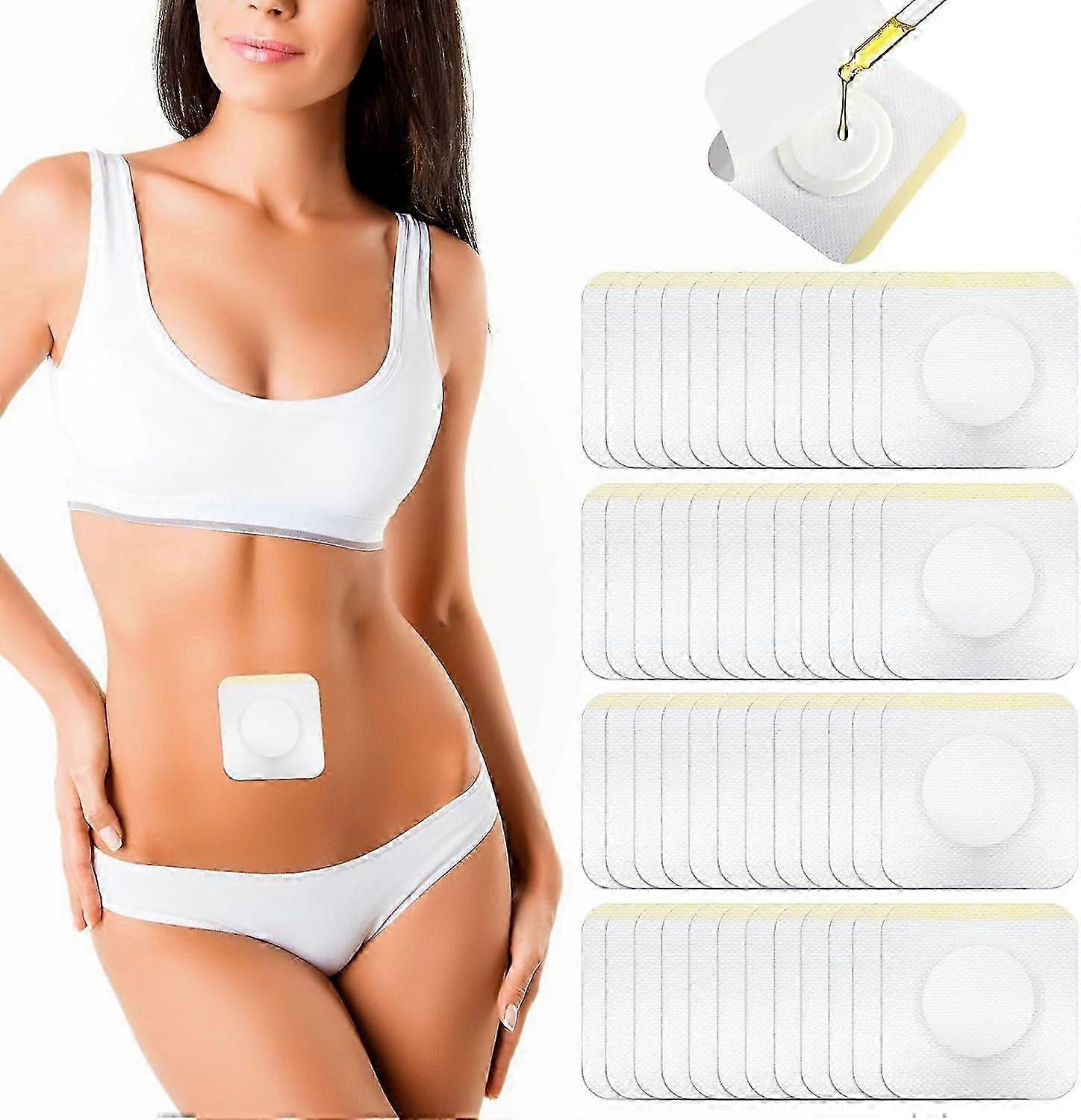 50Pcs Castor Oil Pack Wrap for Belly Button, Disposable Self-Adhesive Castor Oil Patches Pads with High-Absorbent Hypoallergenic, Portable Belly But